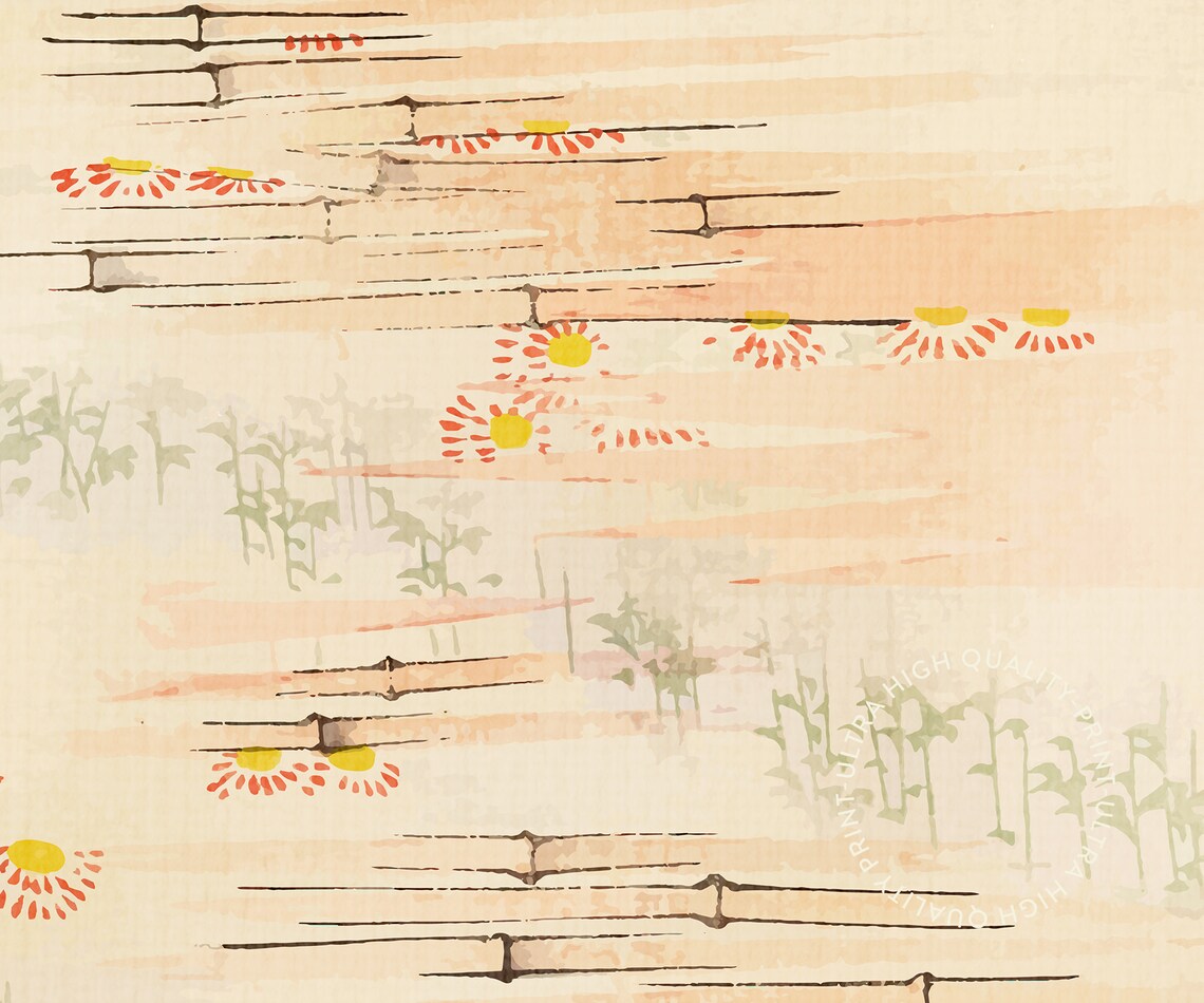 Korin Furuya Bijutsukai Bamboo Flowers Japanese Antique Art Poster - Image 5
