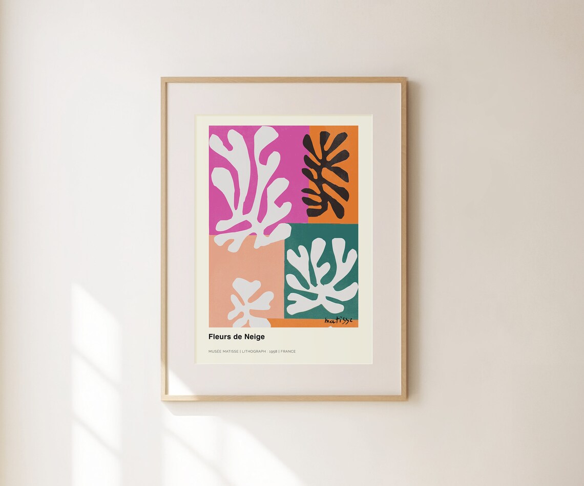 Henri Matisse Fleurs De Neige 1958 Paper Cutout Color Block Art Print - Image 2