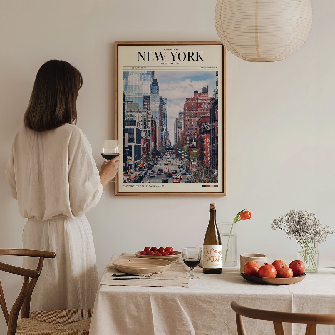 New York City Street Cityscape Travel Poster Urban Skyline Wall Art - Image 3