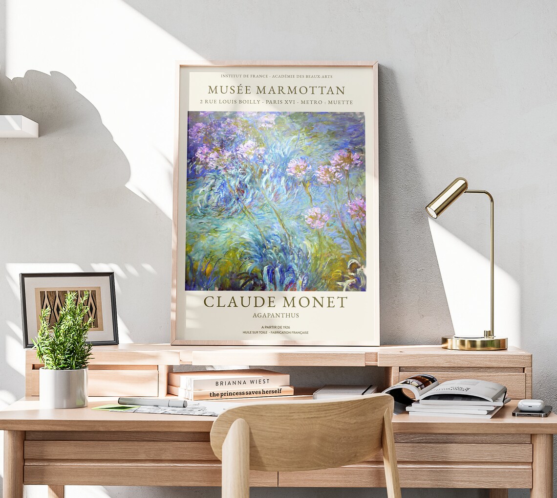 Claude Monet Agapanthus Impressionist Purple Floral Musee Marmottan Poster - Image 3