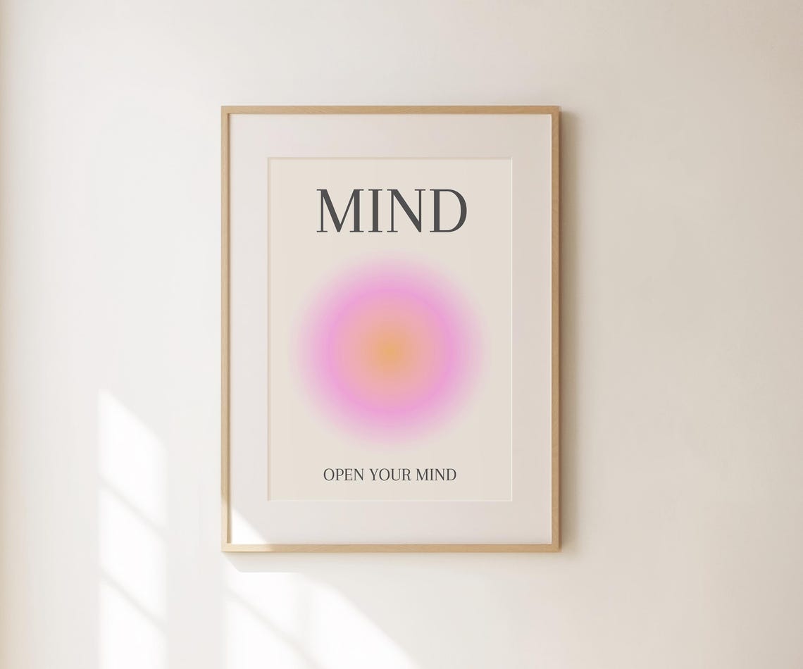 Open Your Mind Pink Aura Minimalist Growth Mindset Affirmation Poster - Image 4