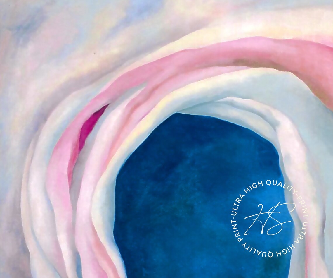 Georgia O'Keeffe Music Pink And Blue Abstract Floral Tate Art Poster - Image 4