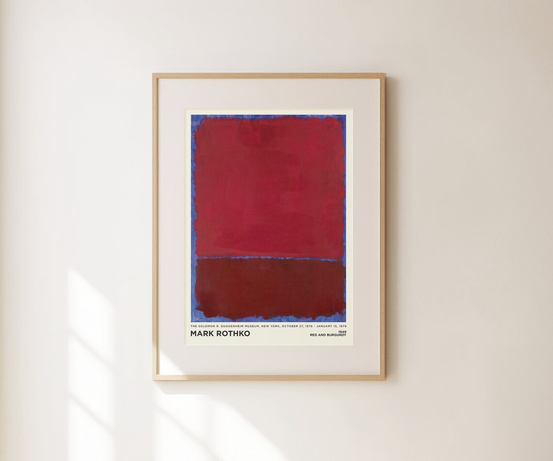 Mark Rothko Red And Burgundy 1949 Abstract Exhibition Wall Art Poster - Image 2