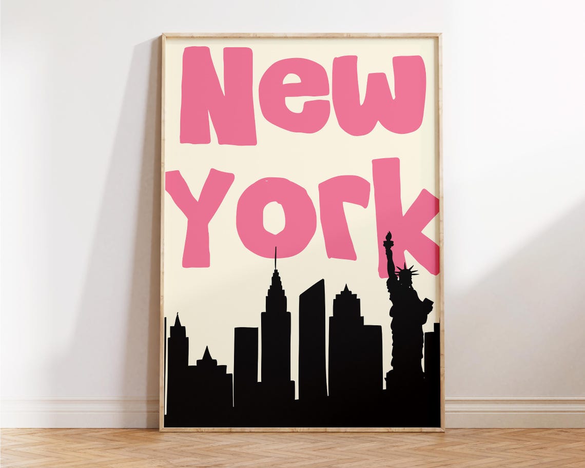 Retro New York Wall Art Trendy New Yorker Poster Aesthetic Travel Wall Art For Living Room Or Apartment Decor Cute Travel Poster
