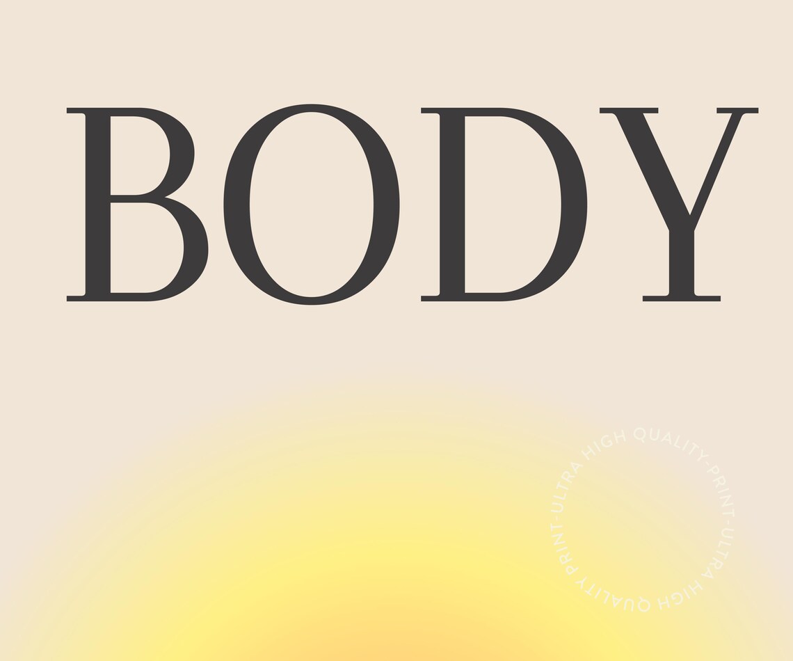 Nourish Your Body Yellow Aura Minimalist Wellness Affirmation Poster - Image 5