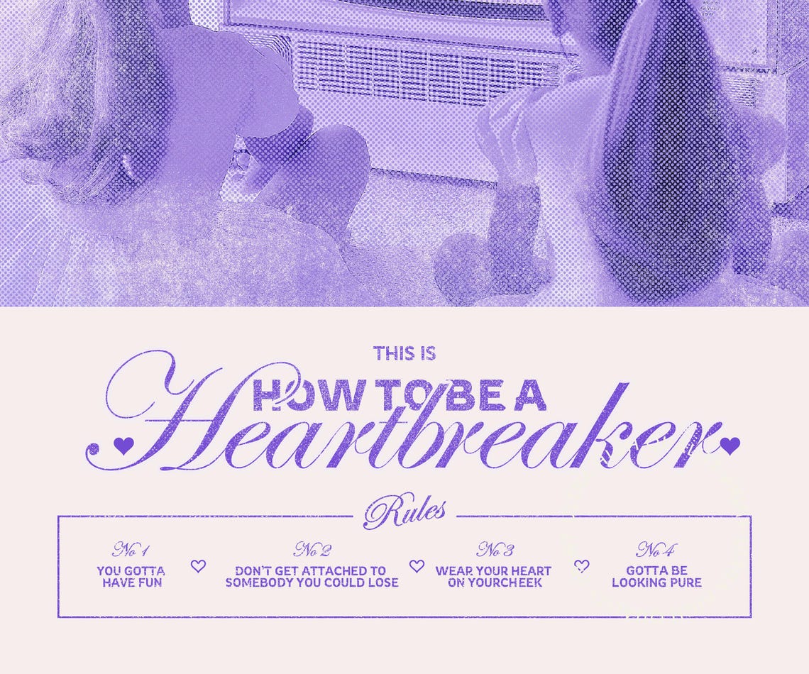 How To Be A Heartbreaker Purple Retro TV Rules Girly Art Poster - Image 5