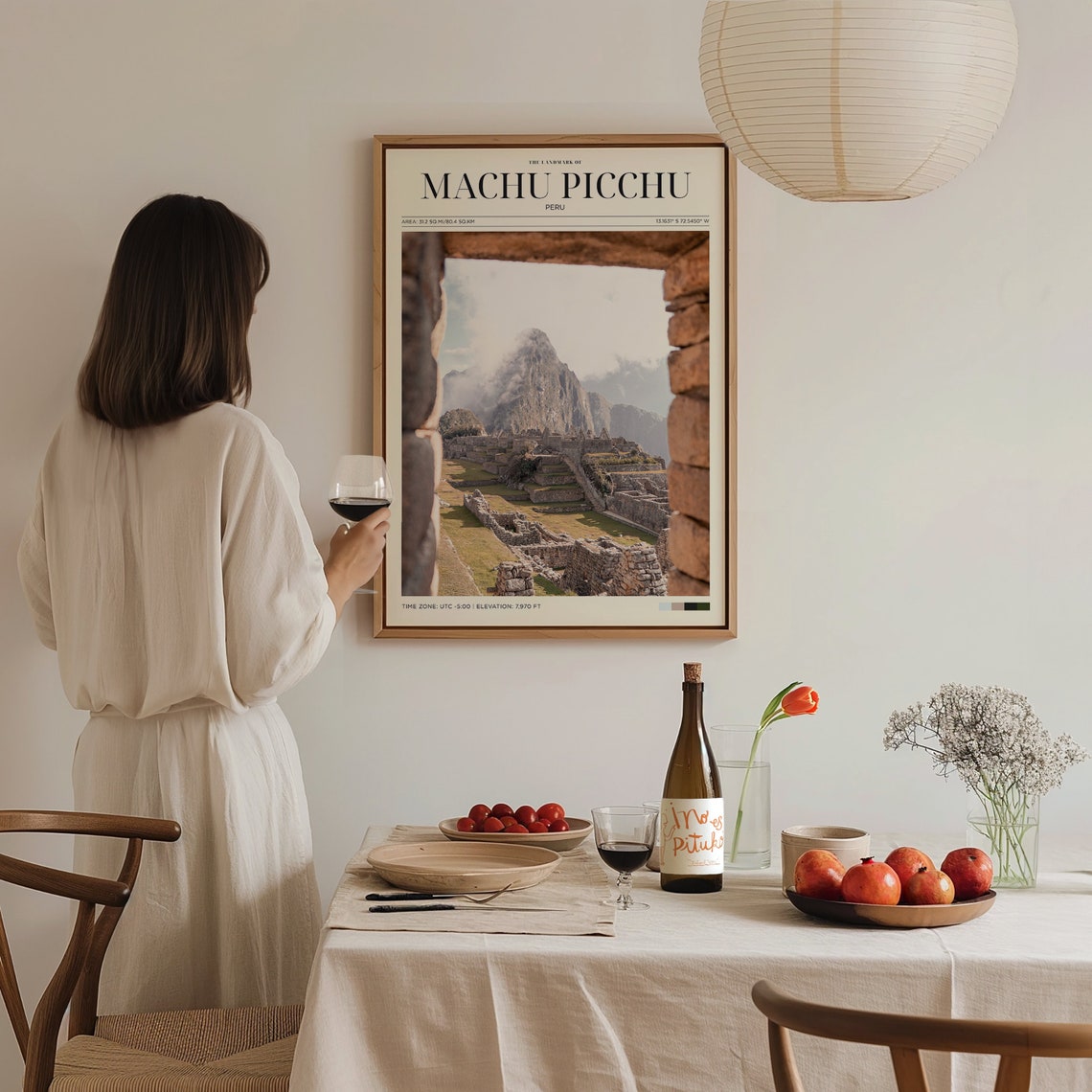Machu Picchu Peru Inca Ruins Stone Doorway Mountain View Travel Poster - Image 3