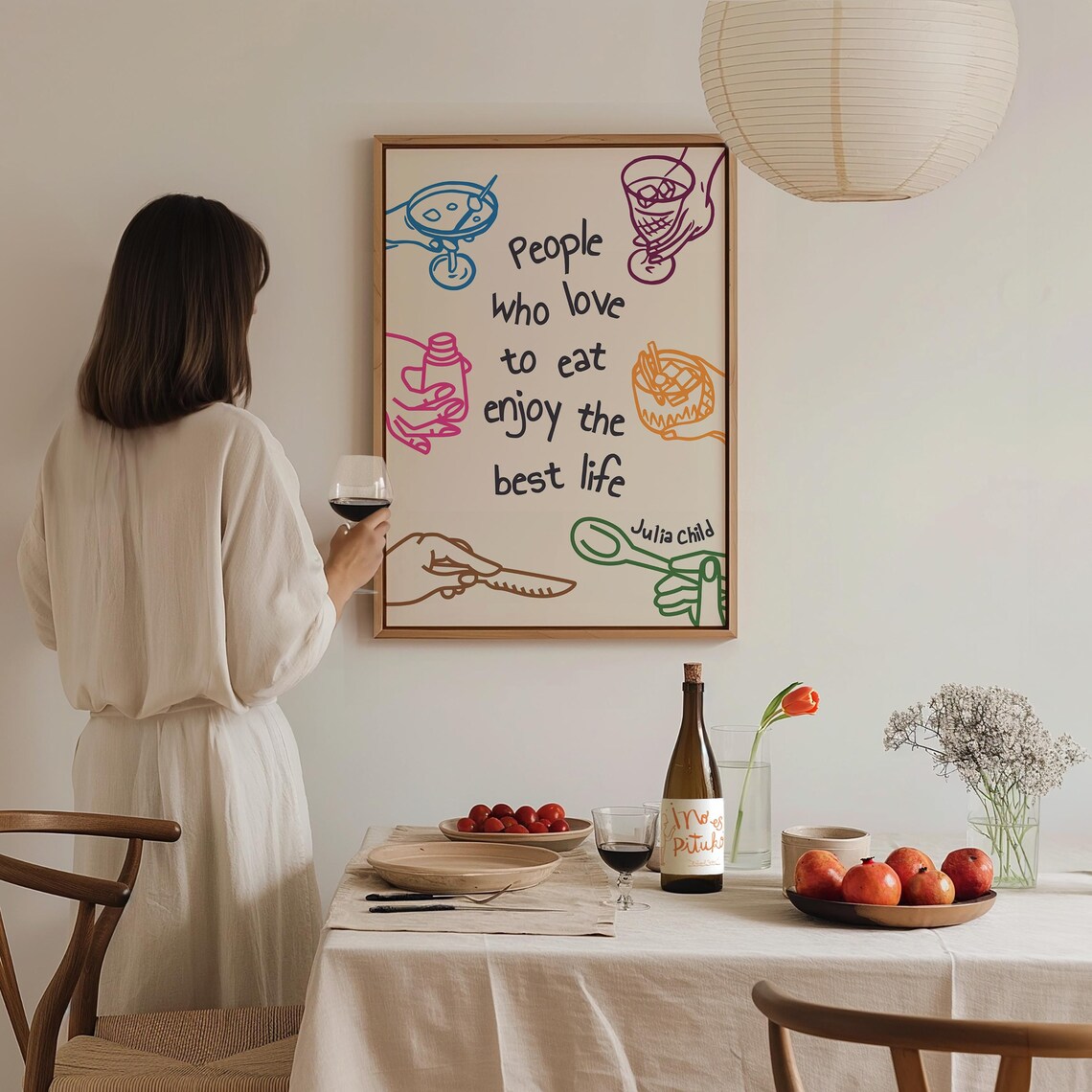 Julia Child People Who Love To Eat Kitchen Quote Colorful Foodie Print - Image 3