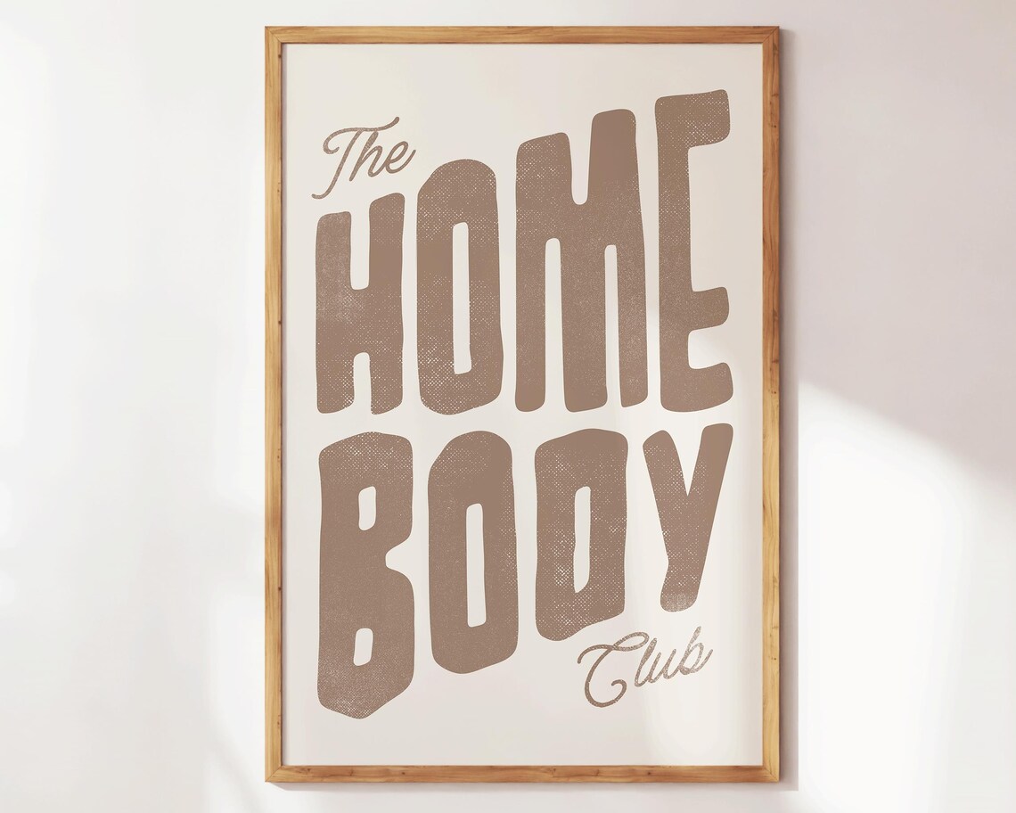 The Homebody Club Art Aesthetic Apartment Decor Minimalist Typography Print Mid Century Modern Home Gifts Large Living Room Wall Art - Image 3