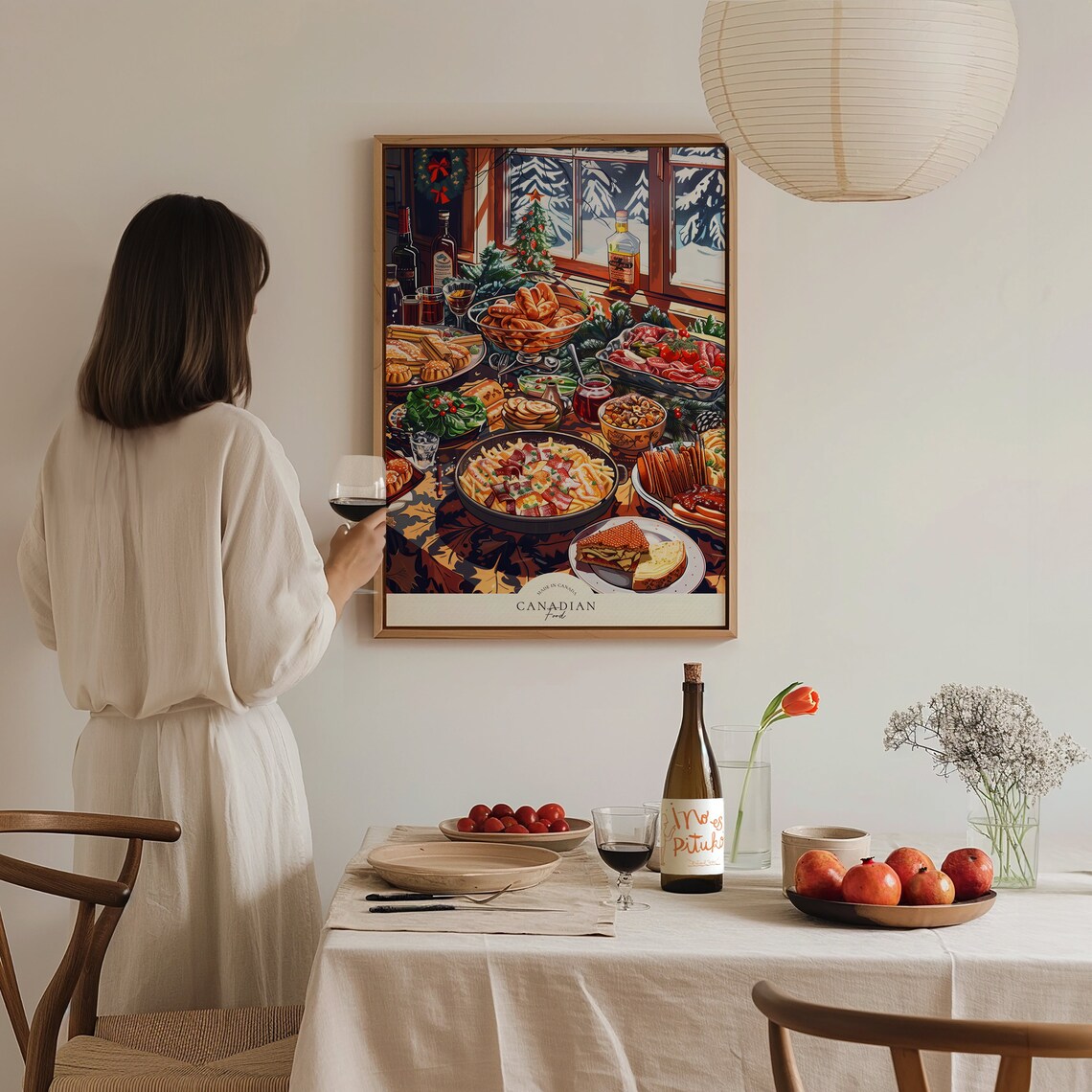 Canadian Food Winter Feast Illustrated Retro Kitchen Wall Art Print - Image 3