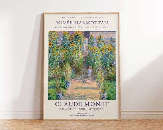 Claude Monet Print The Artist Garden At Vtheuil Vintage Wall Decor Landscape Monet Wall Art Botanical Print Large Wall Art Living Room