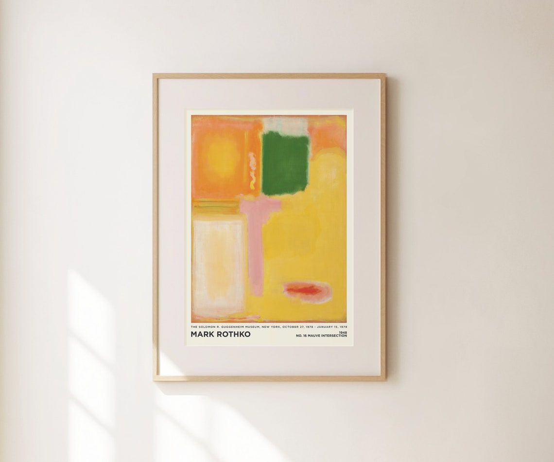 Mark Rothko No 16 Mauve Intersection 1948 Orange Abstract Art Poster - Image 2