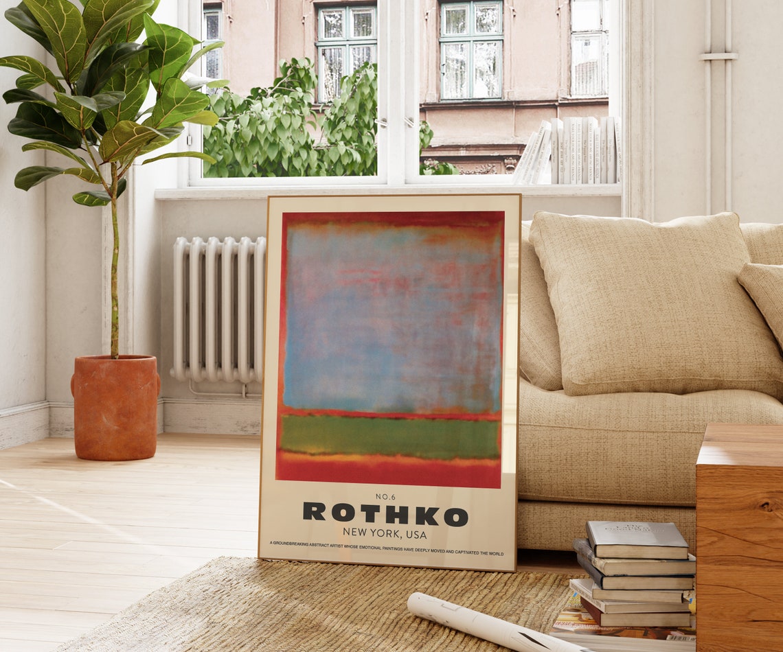 Rothko No 6 Blue Red Green Abstract Color Field Modern Art Poster - Image 3