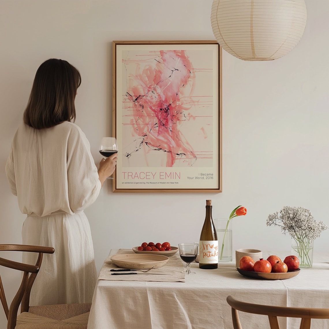 Tracey Emin I Became Your World 2016 Pink Gestural Figure Art Poster - Image 2