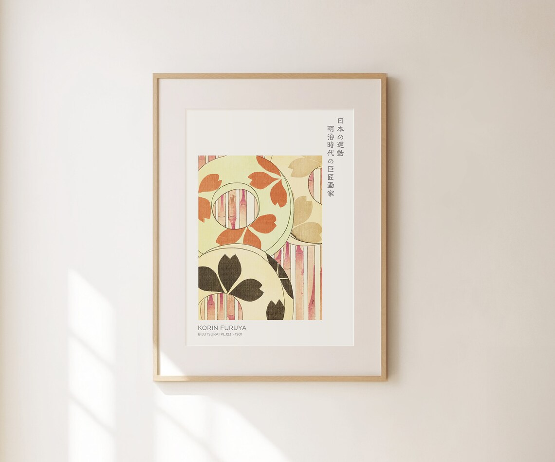 Korin Furuya Bijutsukai Japanese Floral Pattern Modern Art Print - Image 3