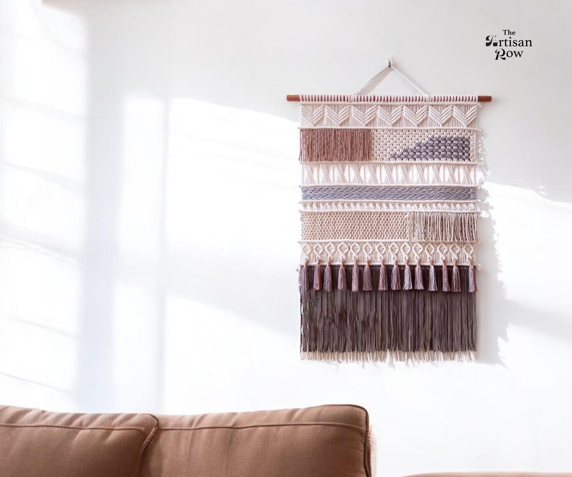 Macrame Wall Hanging Macraweaves Bohemian Decoration Woven Wall Hanging Macrame Mural Housewarming Gift Headboard Decor Handmade Gift - Image 2