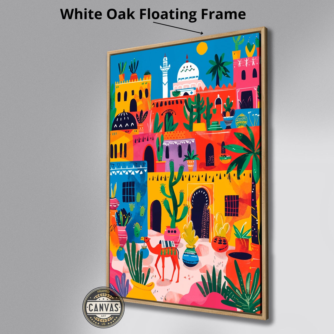 Colorful Moroccan Town Exotic Desert Village Abstract Wall Poster - Image 2