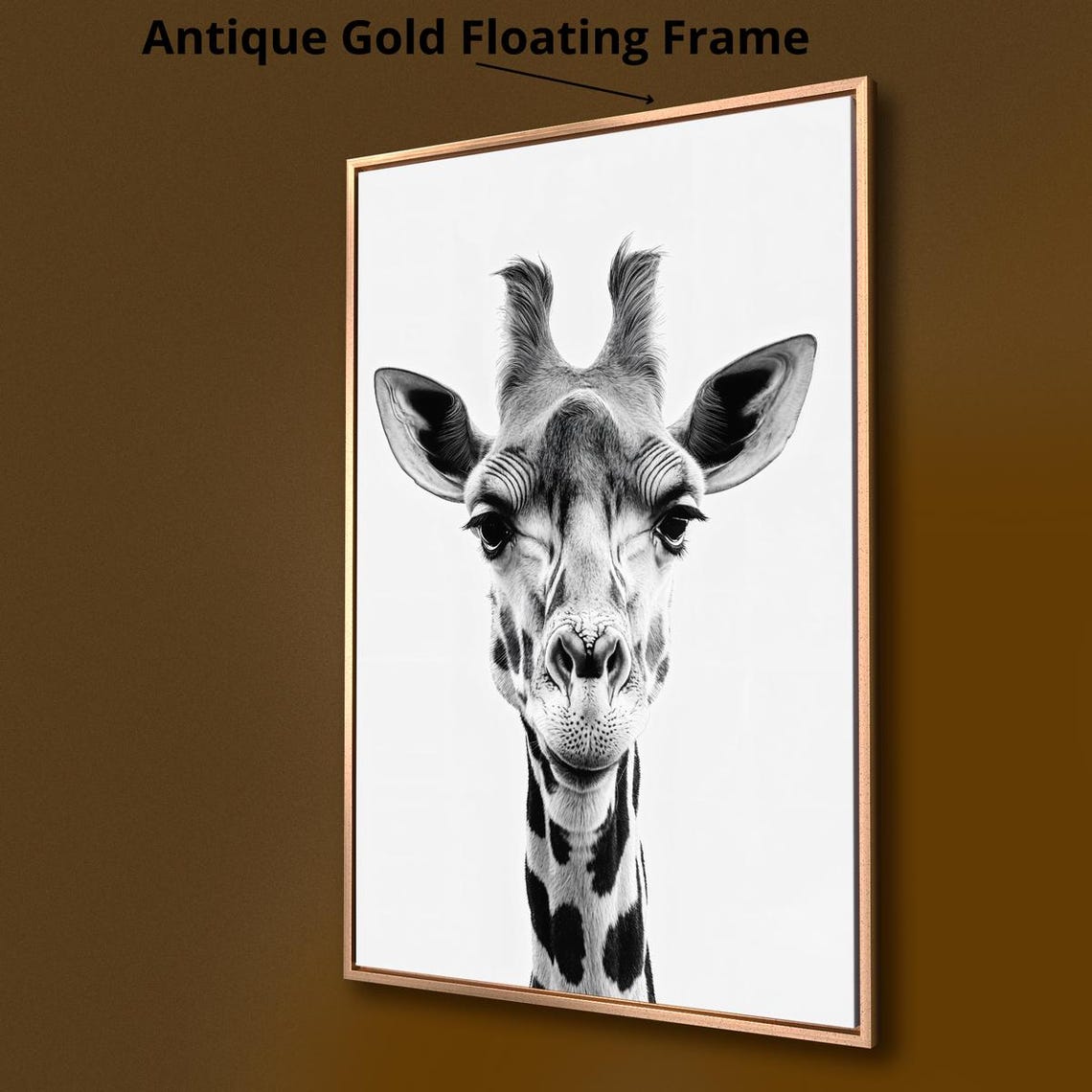 Black And White Giraffe Portrait Minimalist Safari Animal Wall Poster - Image 2