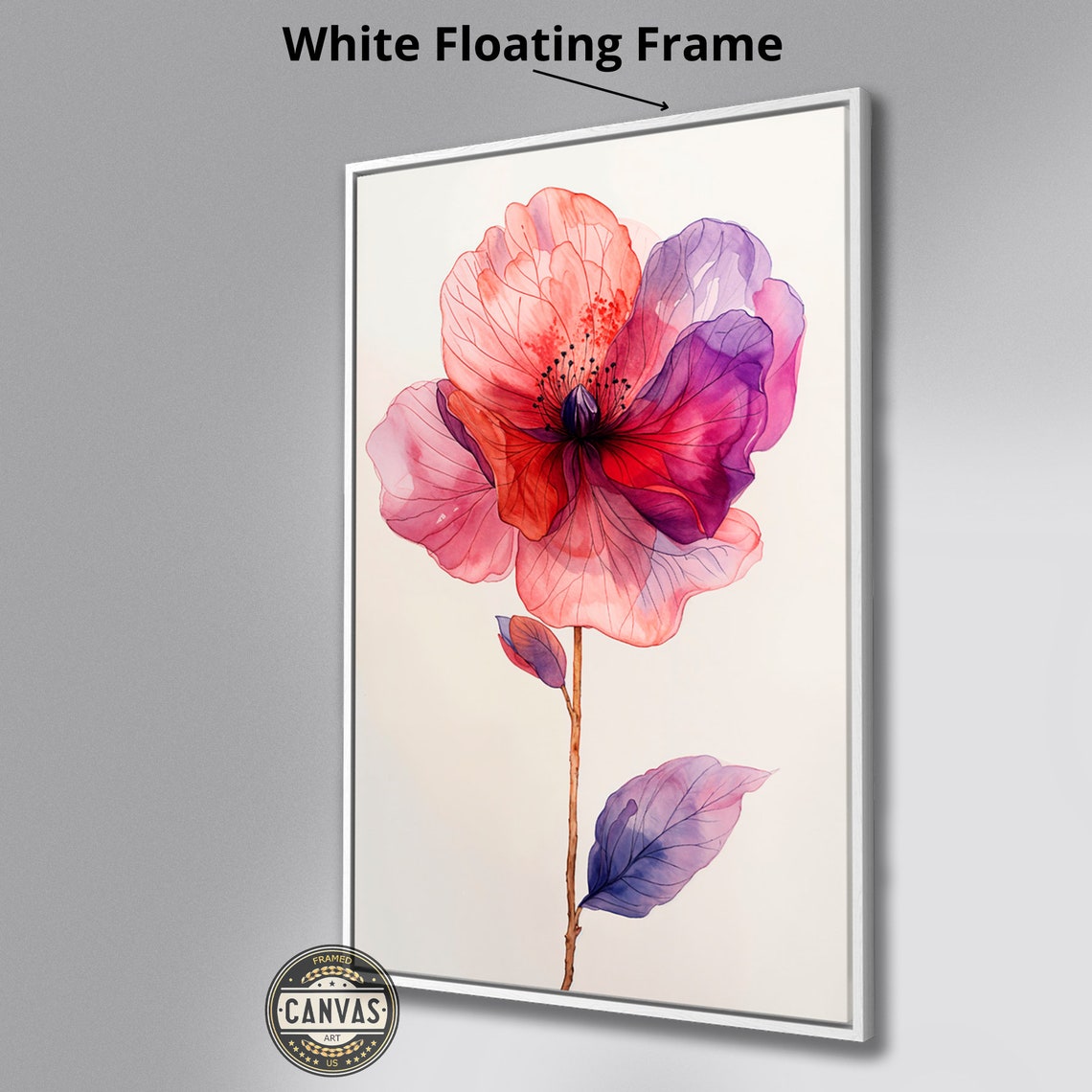 Pink Purple Translucent Flower Watercolor Elegant Bloom Poster - Image 3