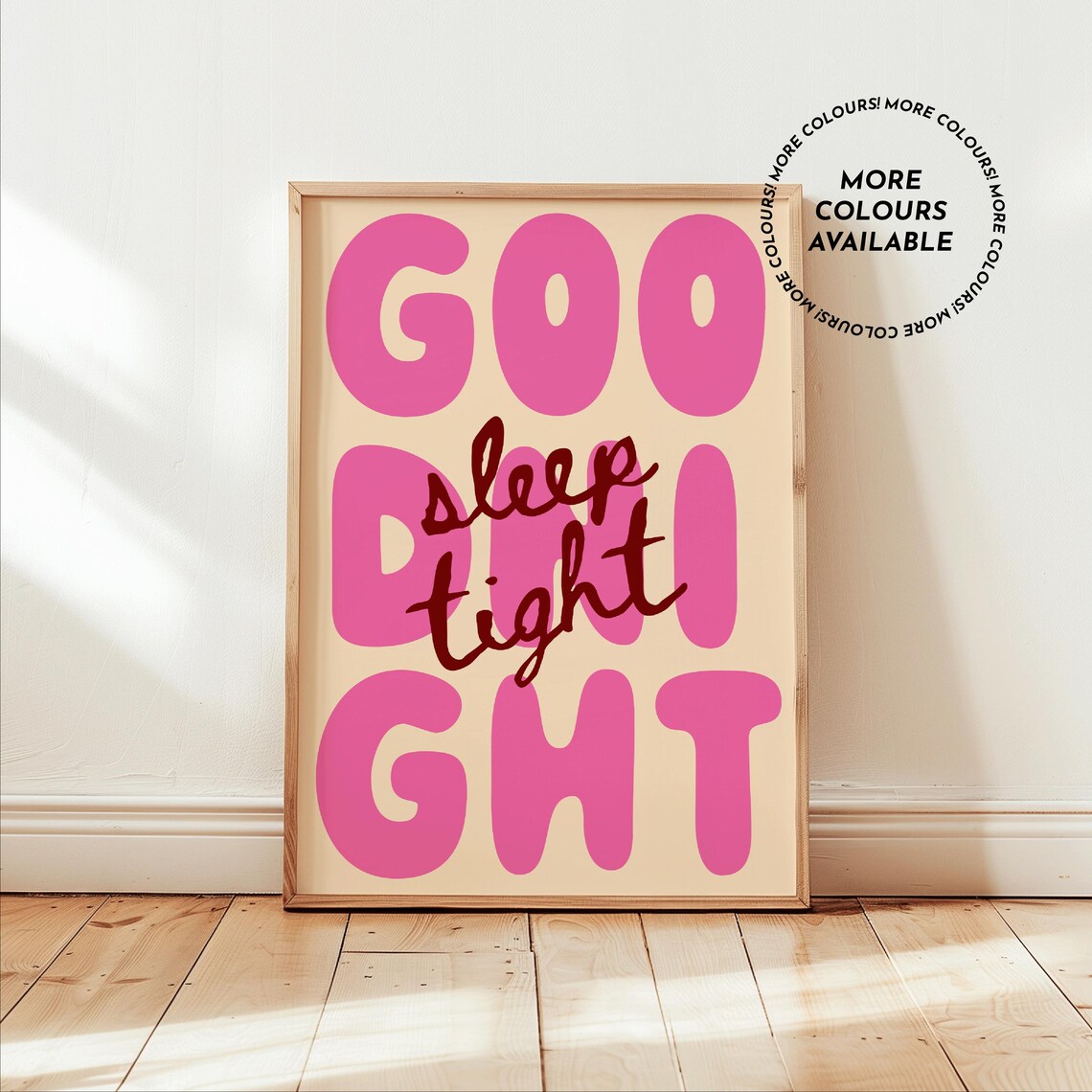 Goodnight Sleep Tight Typography Art Print