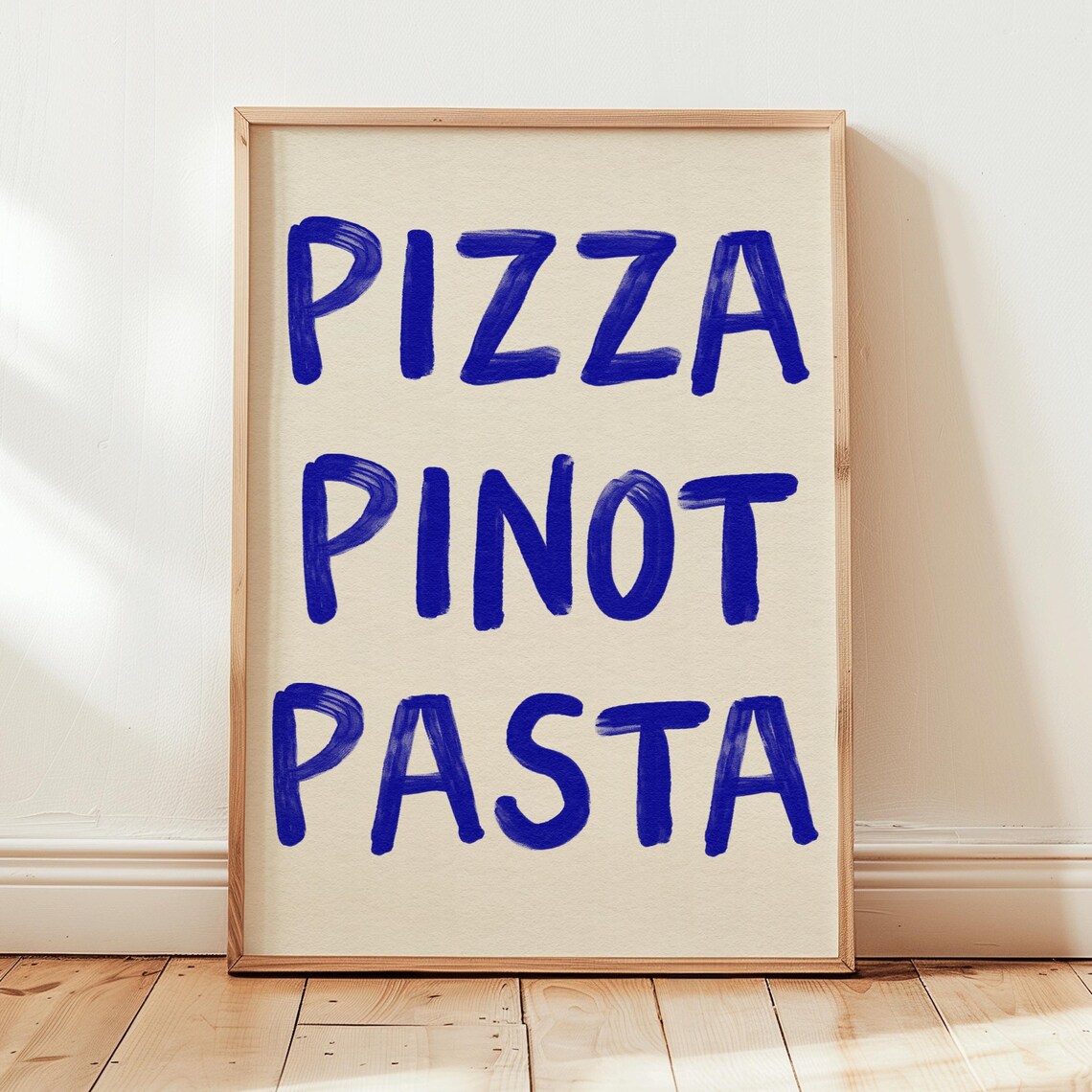 Italian Food Wall Art, Bold Typography Print
