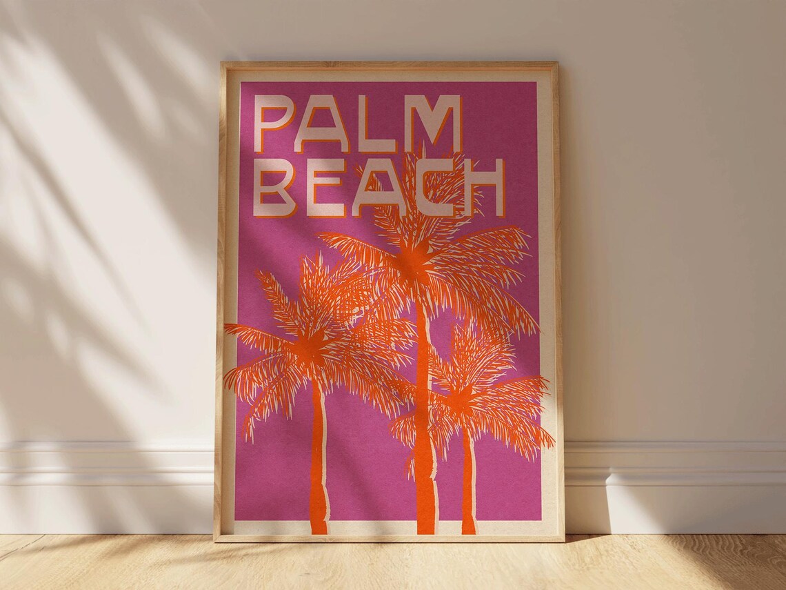 Trendy Beach Art Print, Vintage Retro Decor - Image 2