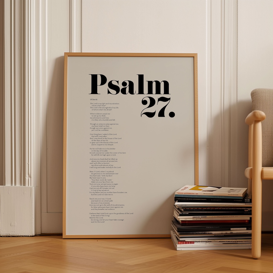 Psalm 27 Bible Verse Art Print, Whom Shall I Fear