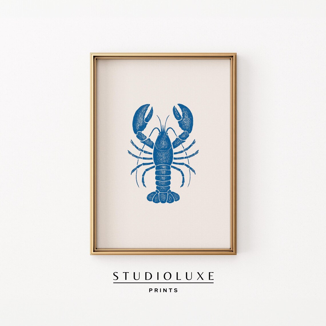 Lobster Nautical Coastal Kitchen Art Print, Vintage