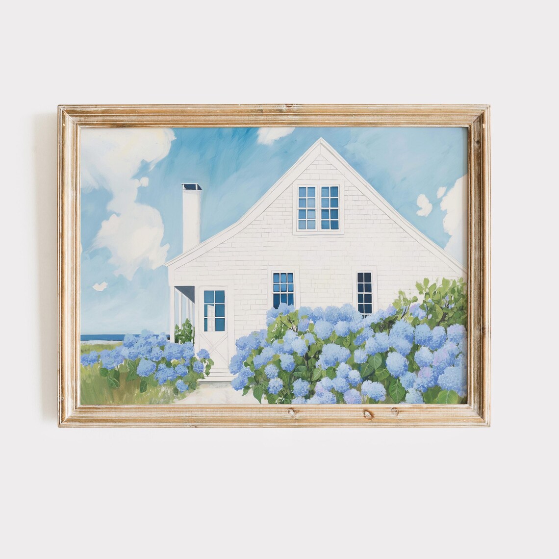 Beach Cottage Painting Coastal Wall Art, East Coast