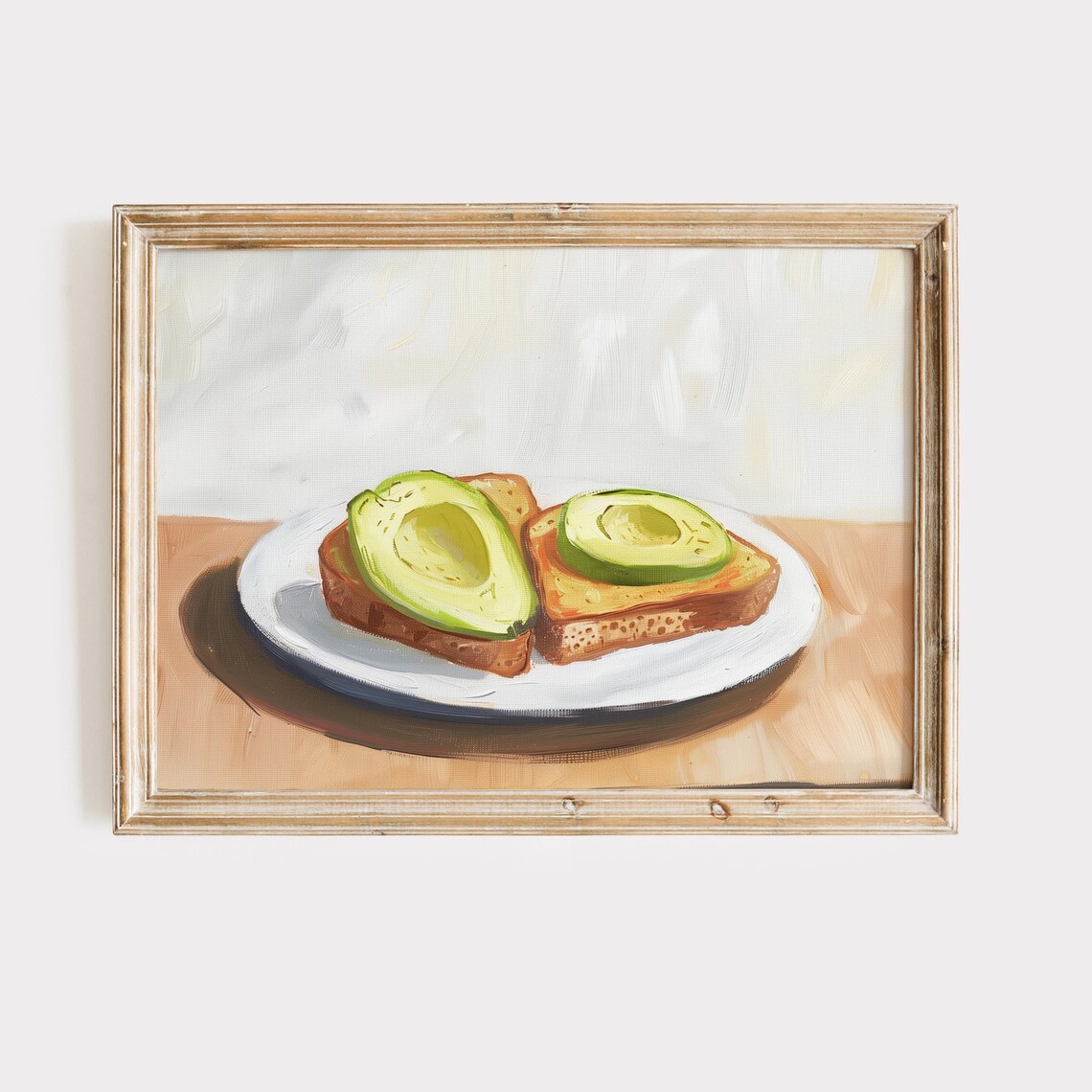Avocado Toast On White Plate Modern Kitchen Still Life Food Poster