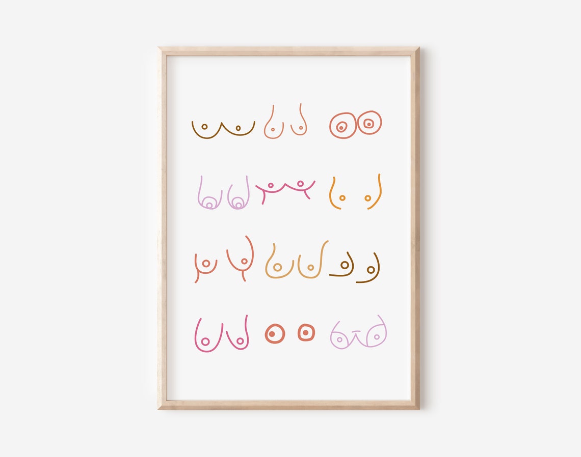 Minimalist Boob Line Drawing Feminist Body Positive Gallery Print - Image 3