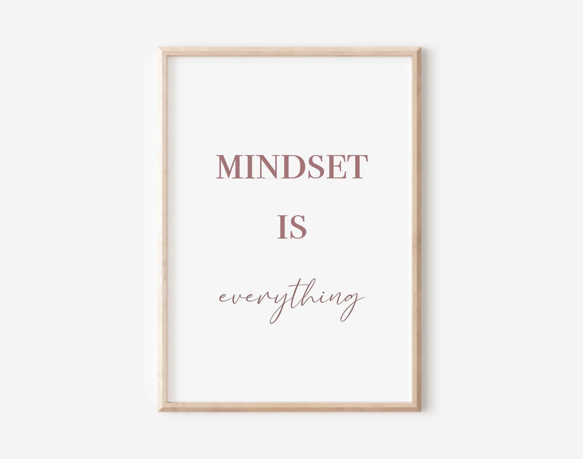 Mindset Is Everything Poster Sayings Posters Motivational Print Saying Poster Wall Decoration Office Mindset Print