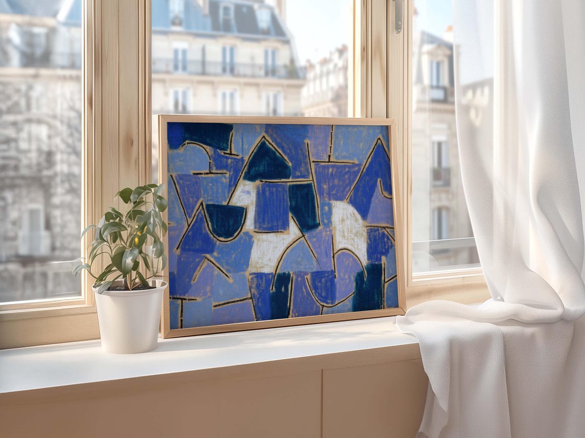 Paul Klee Blue Night Abstract Geometric Vintage Masterpiece Poster