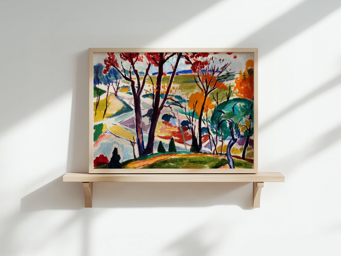 Huntingdon Valley Colorful Fauvist Forest Landscape Art Print