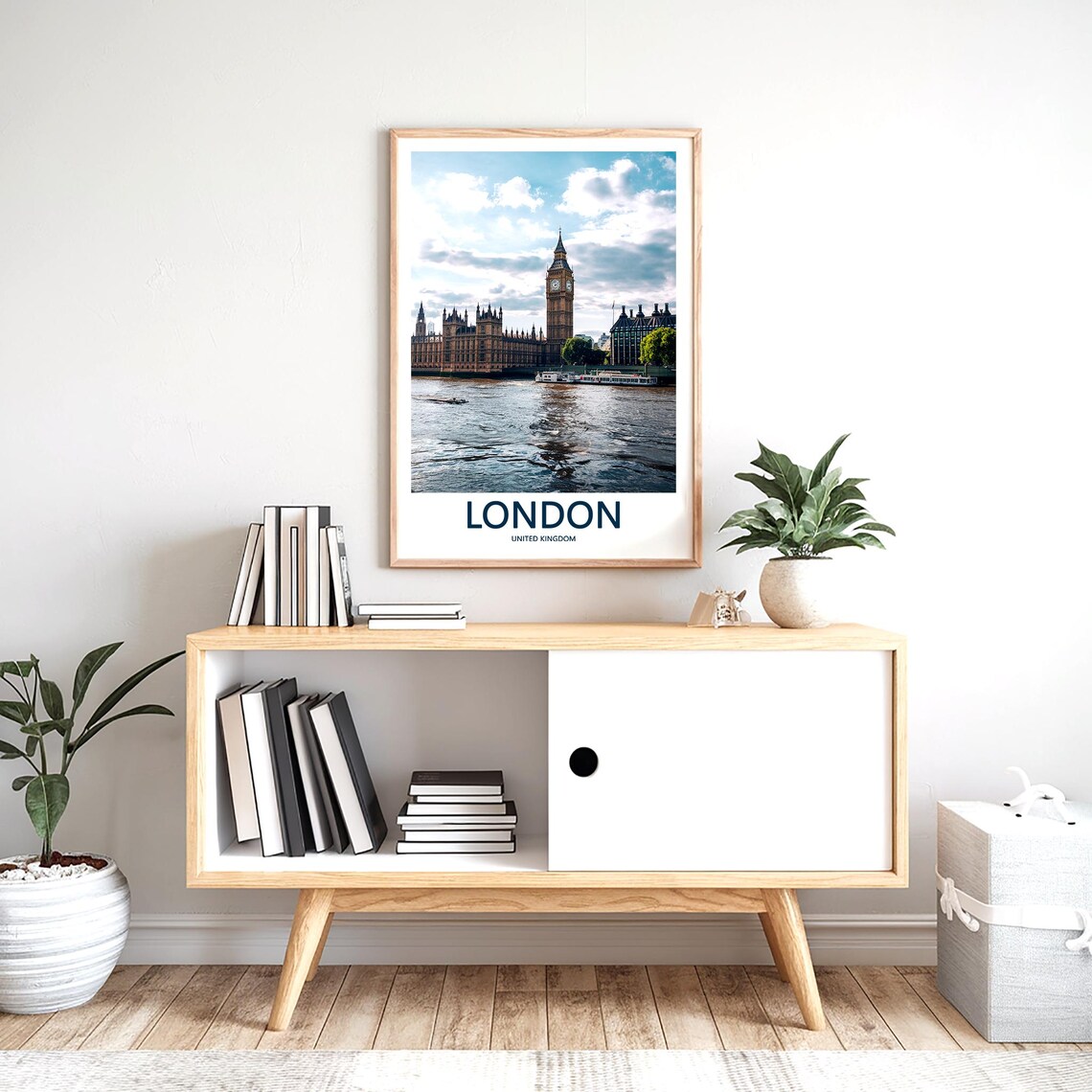 London Sunny Big Ben Palace of Westminster Thames View Poster - Image 2