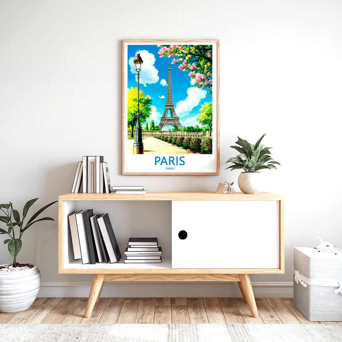 Eiffel Tower Spring Blossoms Garden Lamppost Paris France Poster - Image 2