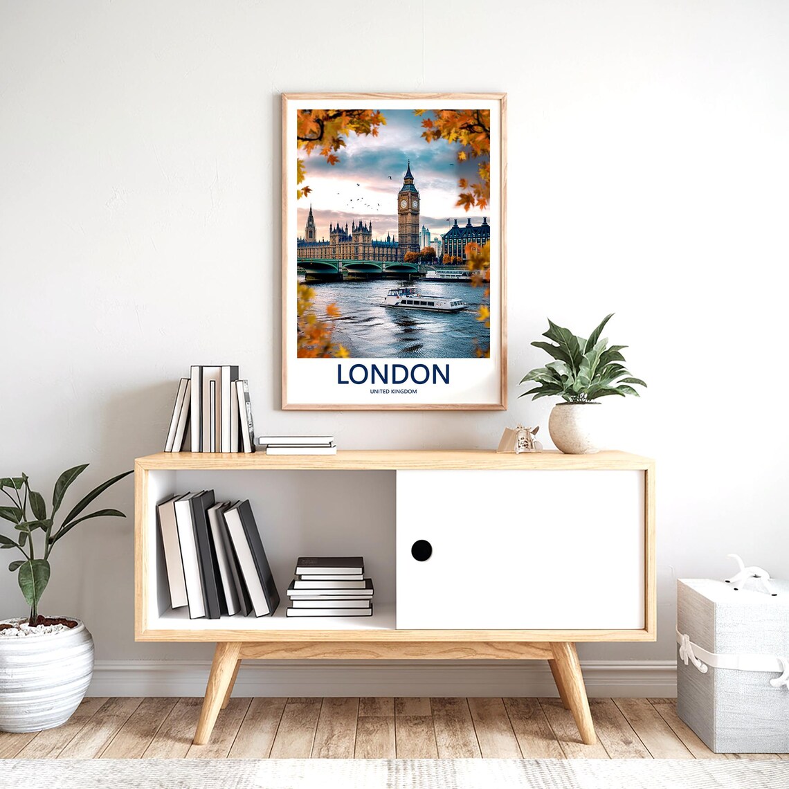 London Big Ben Autumn Sunset River Cruise Photograph View Poster - Image 2