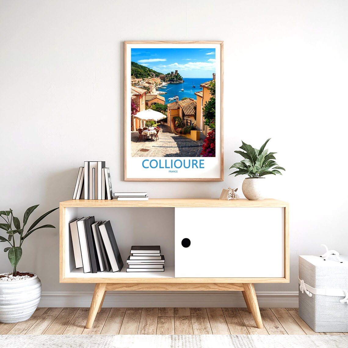 Collioure France Sunny Old Town Harbor Castle Cliff Photo Poster - Image 2
