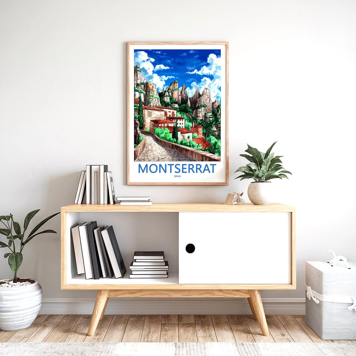Montserrat Monastery Path Beneath the Serrated Peaks Travel Poster - Image 2