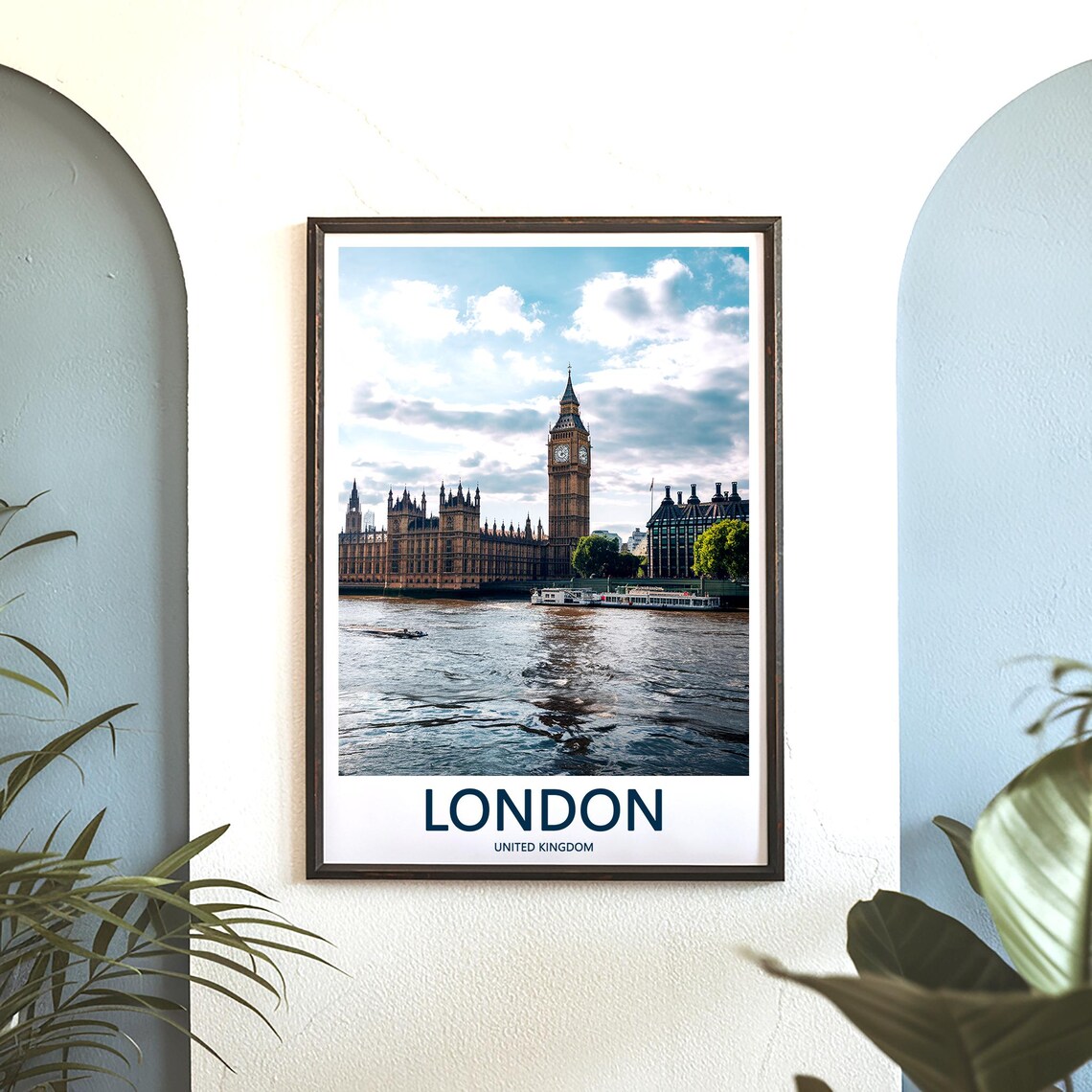 London Sunny Big Ben Palace of Westminster Thames View Poster - Image 3