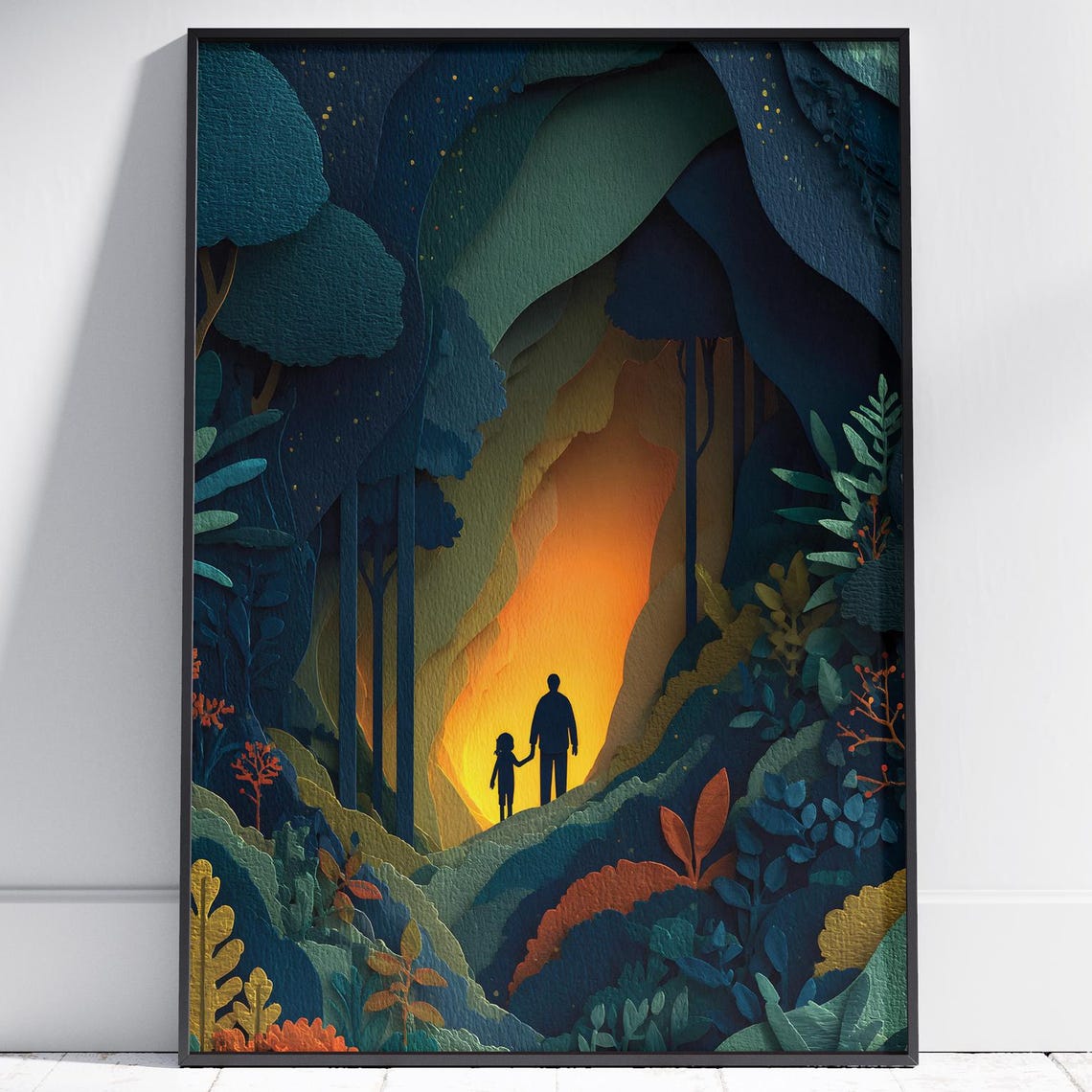 Mystical Cave Adventure Art Print Fantasy Illustration Wall Prints Nature Journey Poster Home Decor