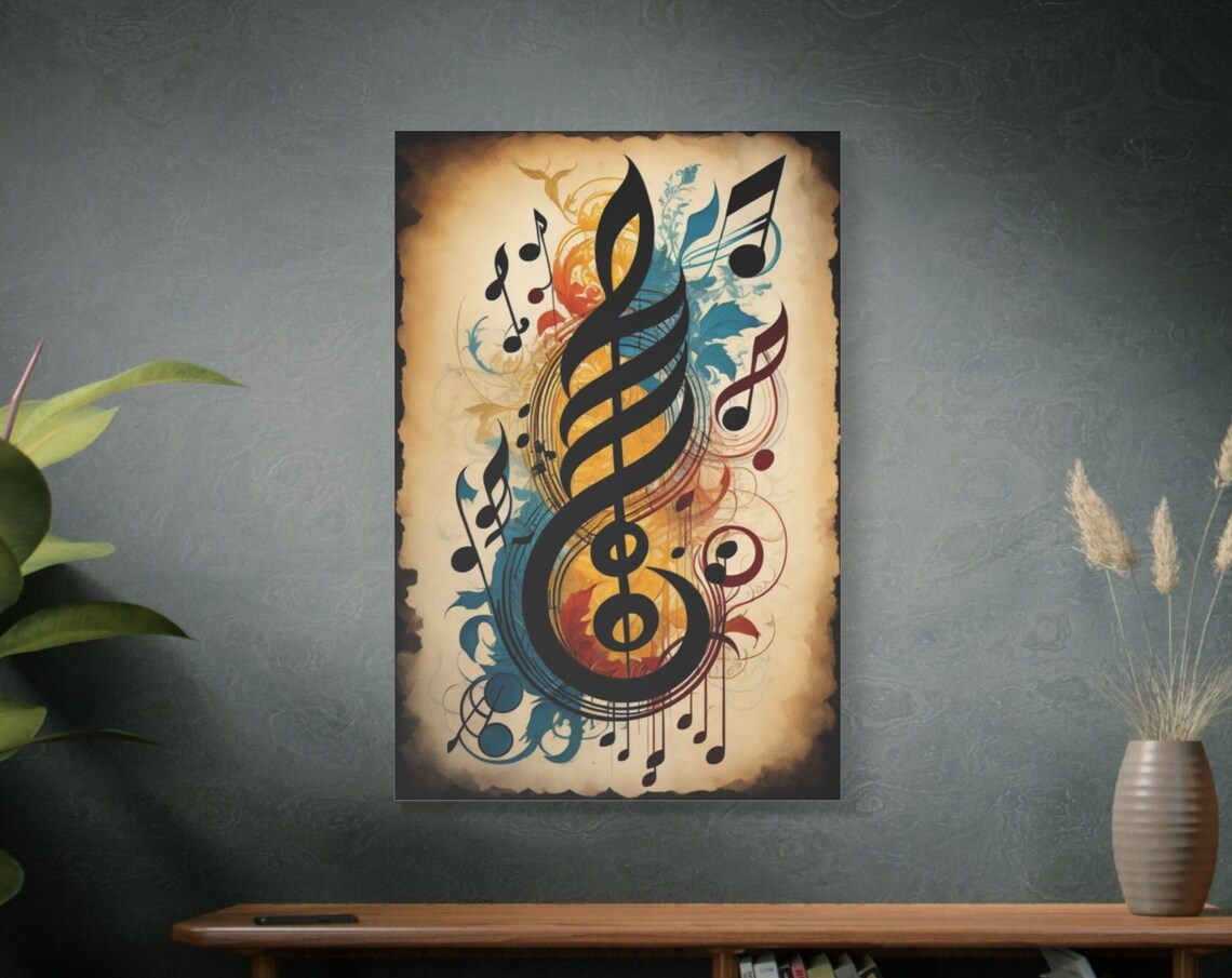 Music Note Modern Art Print, Musical Wall Decor