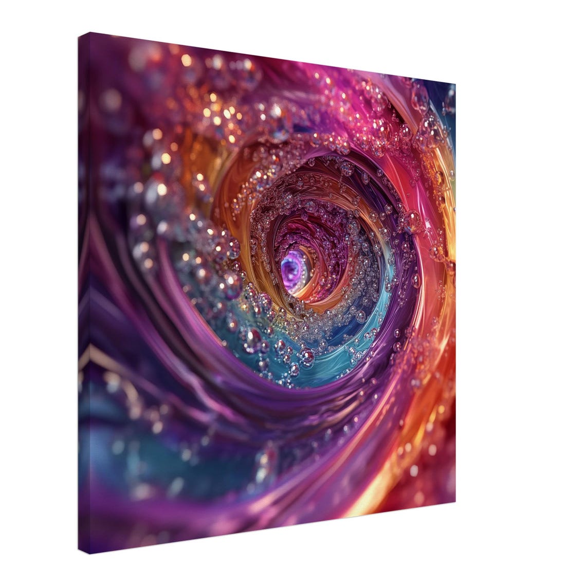 Rainbow Bubble Spiral Psychedelic Abstract Swirl Poster in Vivid Color - Image 4