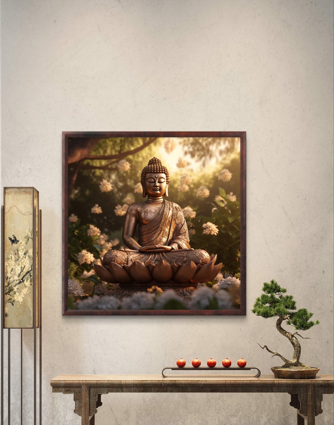 Serene Buddha Statue Zen Meditation Poster for Yoga Studio Relaxation - Image 3