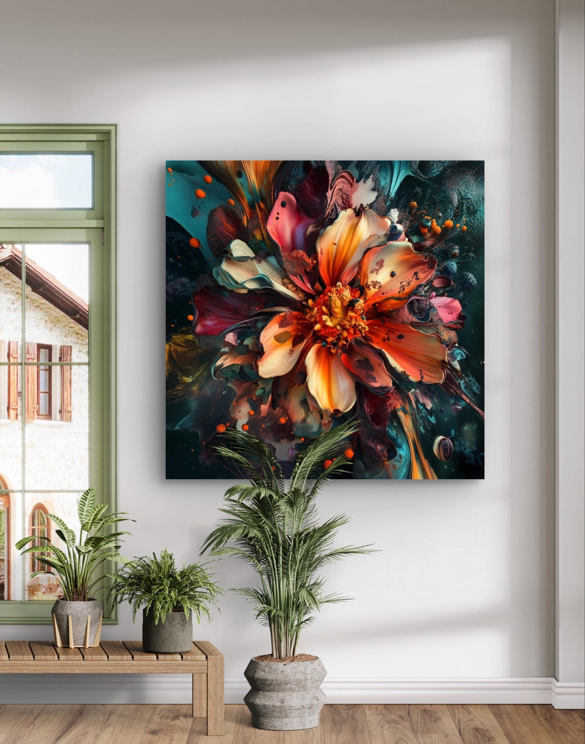 Vibrant Abstract 3D Flower Bloom Poster in Bold Colorful Modern Style - Image 2