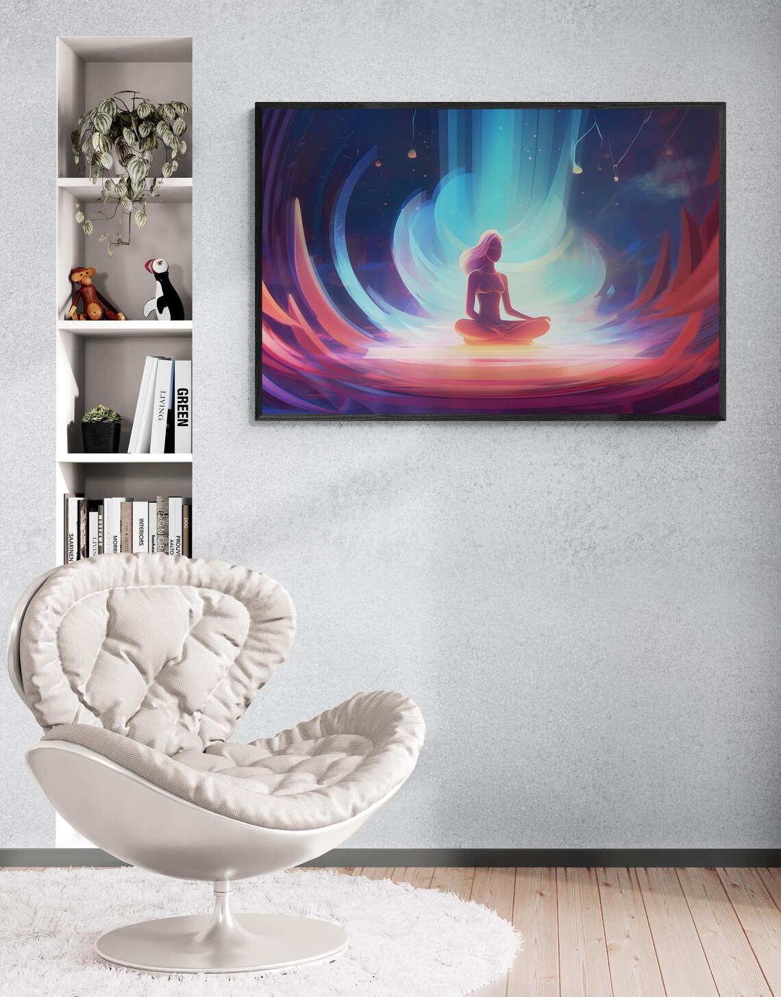 Cosmic Aura Meditation Art Print, Mindfulness Decor - Image 4