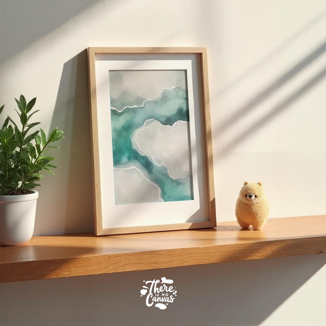 Soft Pale Blue Abstract Watercolor Coastal Minimalist Poster