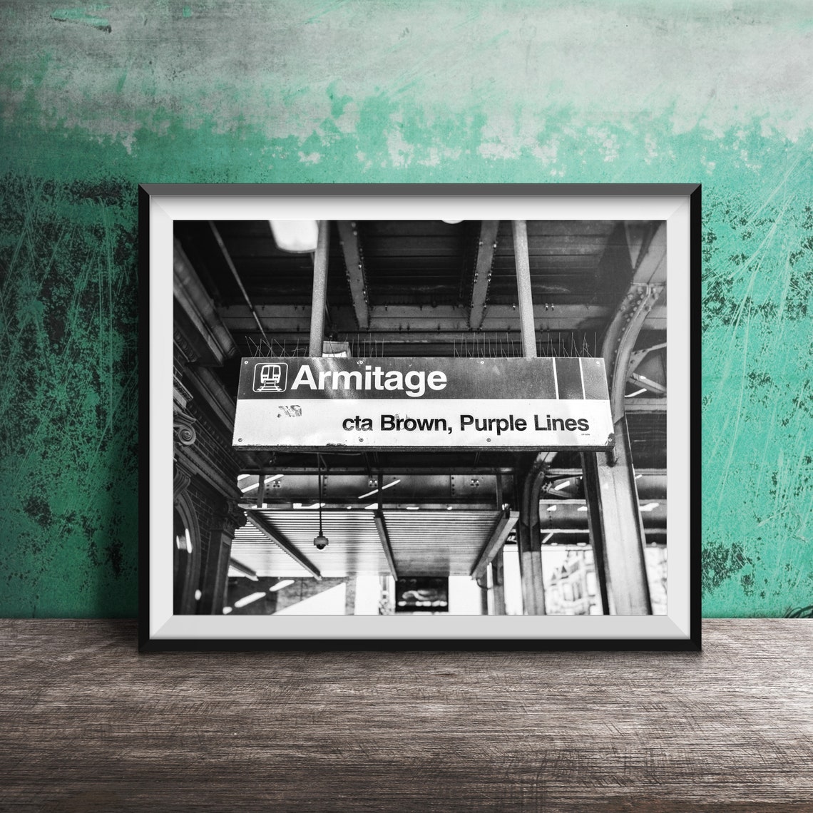 Armitage Chicago CTA Station Brown Purple Line Sign Photography Poster - Image 2