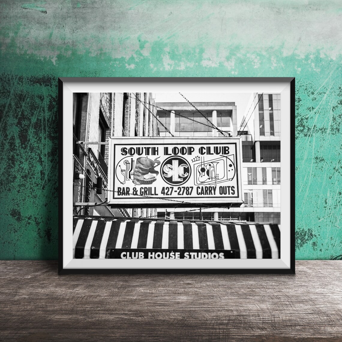 South Loop Club Chicago Travel Poster, Bar Sign - Image 2
