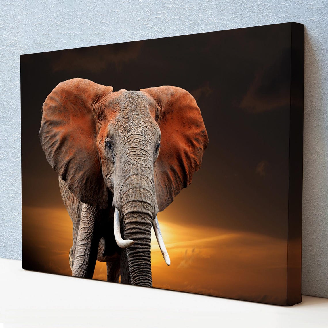 Majestic African Elephant Sunset Dramatic Safari Wildlife Photo Poster